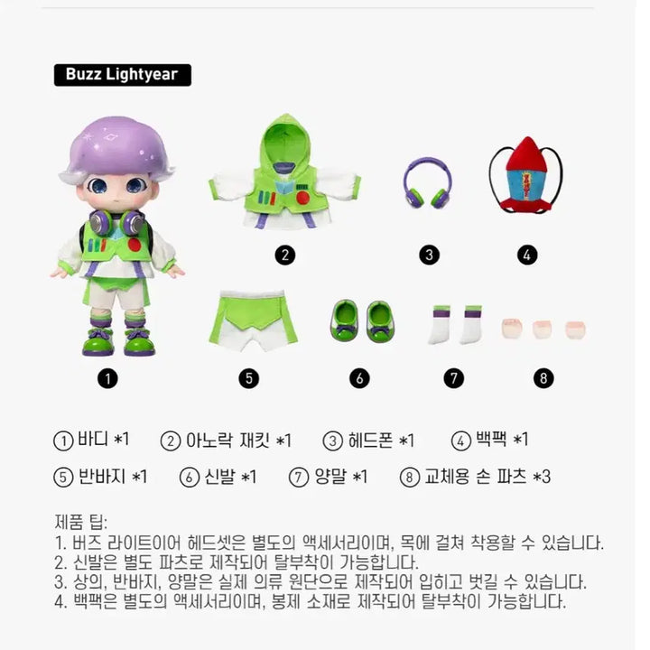 [BUNJANG] Pop Mart DIMOO Pixar Toy Story 1/8 BJD Buzz Lightyear / 팝마트 디무 픽사 토이 스토리 시리즈 1/8 BJD 버즈 라이트이어