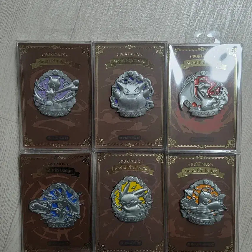 [BUNJANG] Pokemon Metal Pin Badge Set (6 Types) / 포켓몬스터 메탈 핀뱃지6종