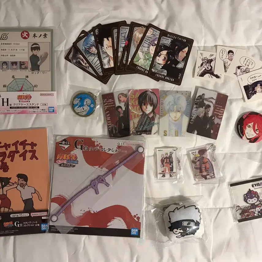 [BUNJANG] Naruto, Katekyo Hitman Reborn!, Haikyuu!!, Shinryeong, Evangelion, Sakaday Acrylic Plush &amp; Wafer Card Can Badge Merch Bundle / 애니 나루토 가히리 하이큐 오신령 에반게리온 사카데이 아크릴 누이 웨하스 캔뱃지 굿즈 일괄 처분