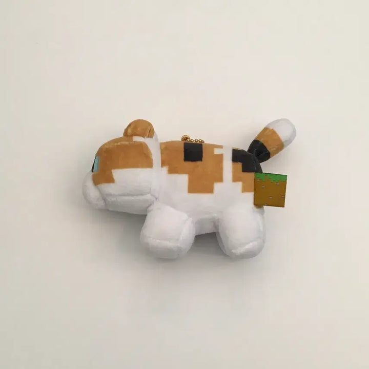 [BUNJANG] Minecraft Cat Ball Chain Mascot Keychain Plush Toy / 마인크래프트 마크 볼체인 마스코트 인형 키링 고양이