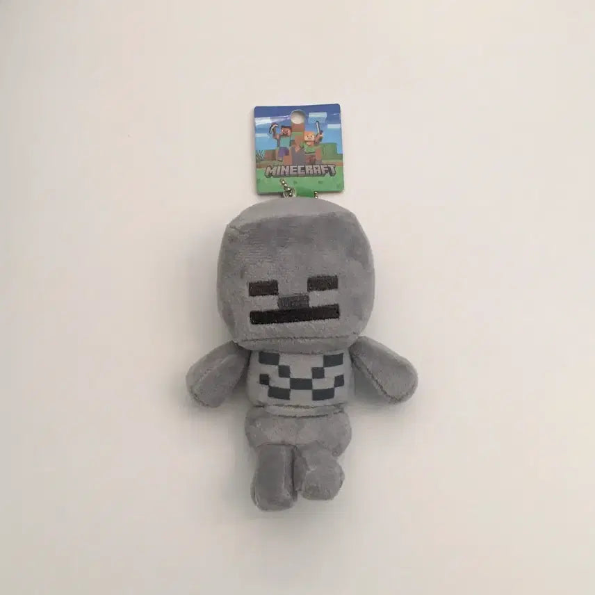 [BUNJANG] Minecraft Skeleton Ball Chain Mascot Keychain Plush / 마인크래프트 마크 볼체인 마스코트 인형 키링 스켈레톤