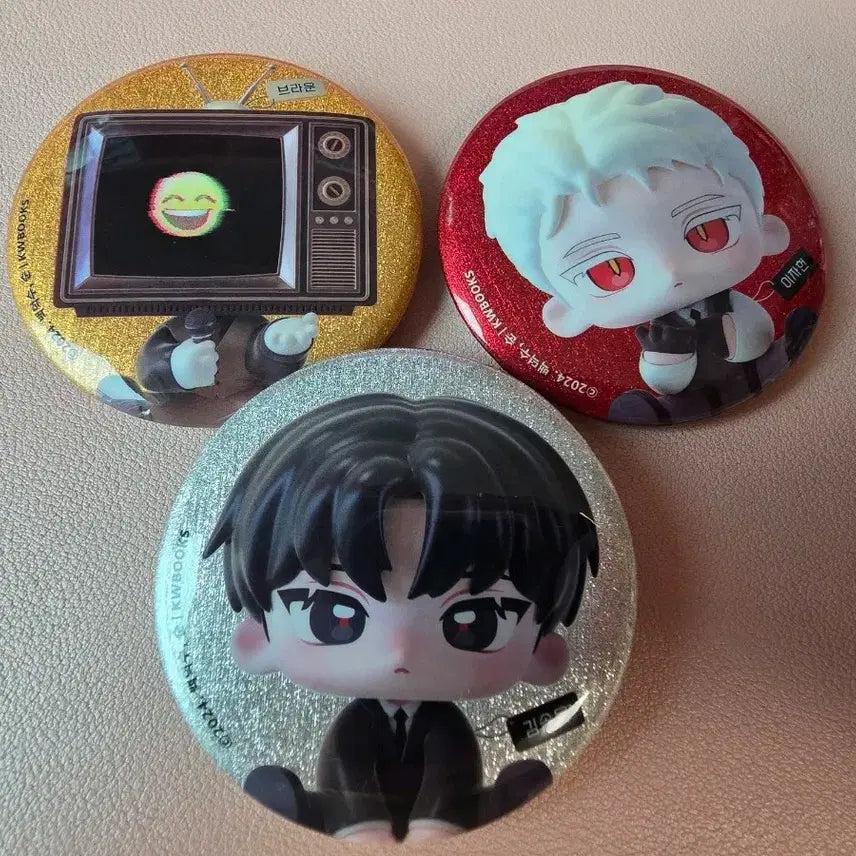 [BUNJANG] Gye-dam Chul-geun Kim Sol-eum Lee Ja-heon Brown SD Can Badge Bundle Set / 괴담출근 김솔음 이자헌 브라운 SD 캔뱃지 일괄 판매합니다