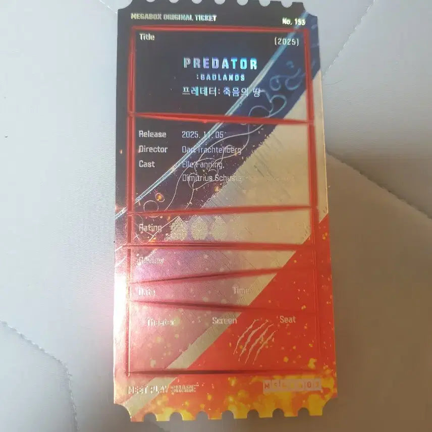 [BUNJANG] Predator: The Original Ticket - Megabox Edition / 프레데터: 죽음의 땅 메가박스 오티 오리지널티켓 (안전포장)