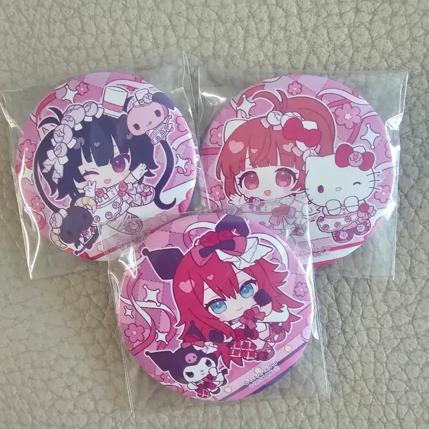 [BUNJANG] Pri-Chans Prism Paradise Sanrio Collaboration Can Badge Bundle Set (Beru, Aura, Kaname) / 프리티리듬  산리오  캔뱃지 일괄 양도  베루 아이라 카나메