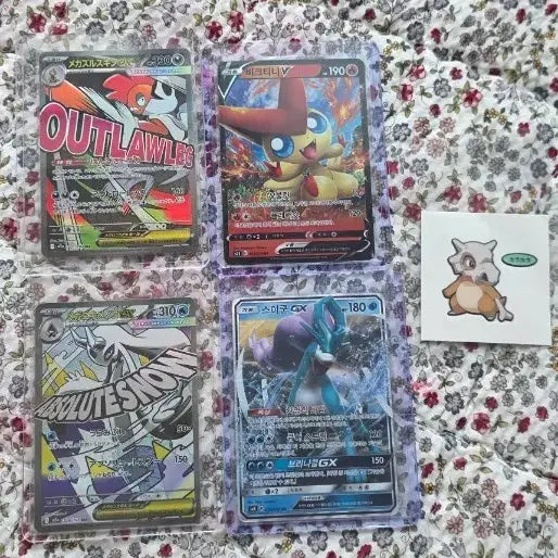 [BUNJANG] Pokemon Card 4 Types Set + Stickers / 포켓몬 카드 4종 세트 + 스티커