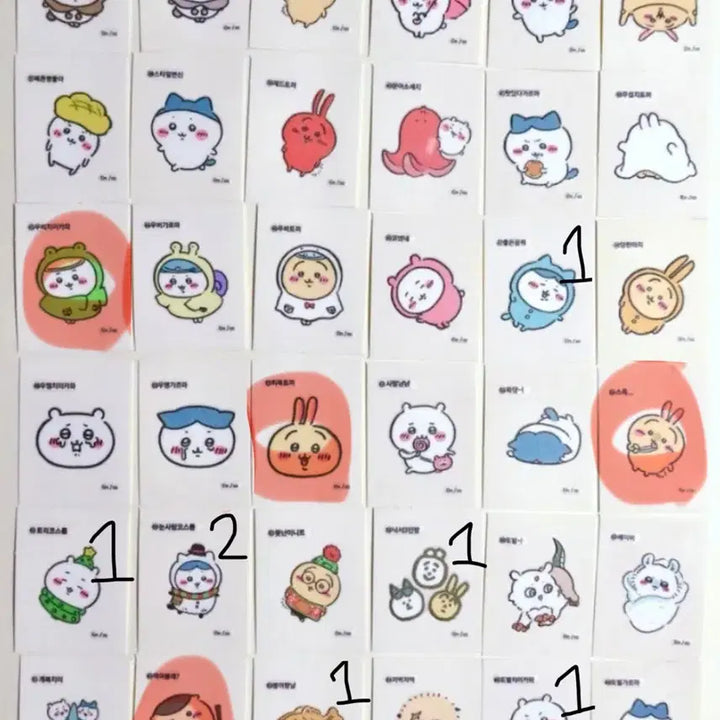 [BUNJANG] Monjargwi Chiikawa Sticker Set (Series 1, 2, 3) - Hachiware &amp; Usagi / 먼작귀 치이카와 띠부씰 1탄 2탄 3탄 교환 및 판매 하치와레 우사기