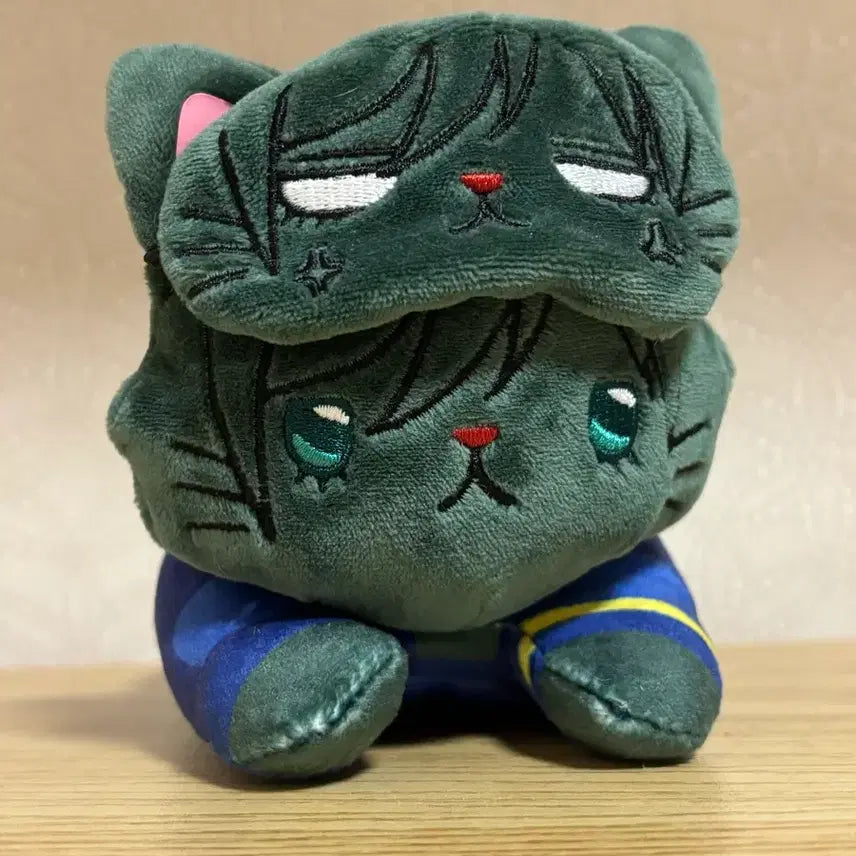 [BUNJANG] Blue Lock Rin Itoshi Cat Plush Doll with Eye Mask / 블루록 고양이 인형 안대 포함 네코누이 누이구루미 네소베리 이토시 린
