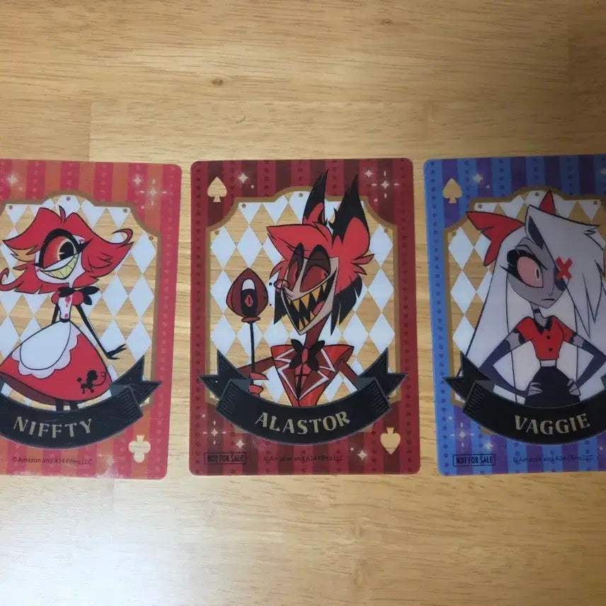 [BUNJANG] Hazbin Hotel Bonus Cards Alastor, Niffty, Husk Bundle Set / 해즈빈 호텔 특전 카드 팝니다(알래스터, 니프티, 배기)