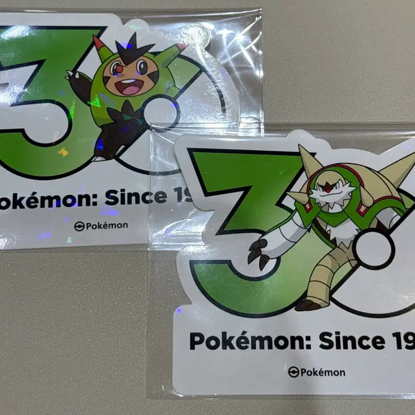 [BUNJANG] Pokemon 30th Anniversary Sticker - Dedenne, Chesnaught / 포켓몬스터 30주년 스티커 - 도치보구, 브리가론
