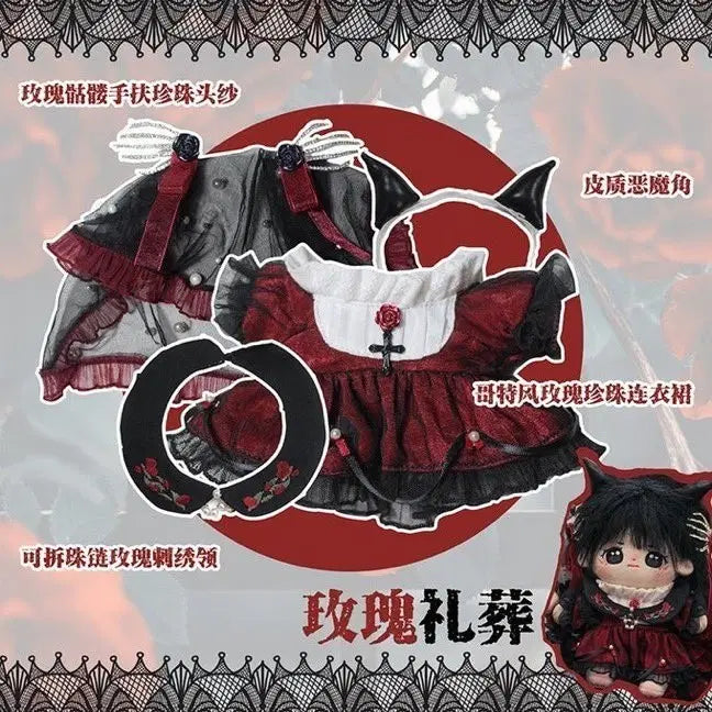 [BUNJANG] 20cm Cotton Doll Outfit Rose&