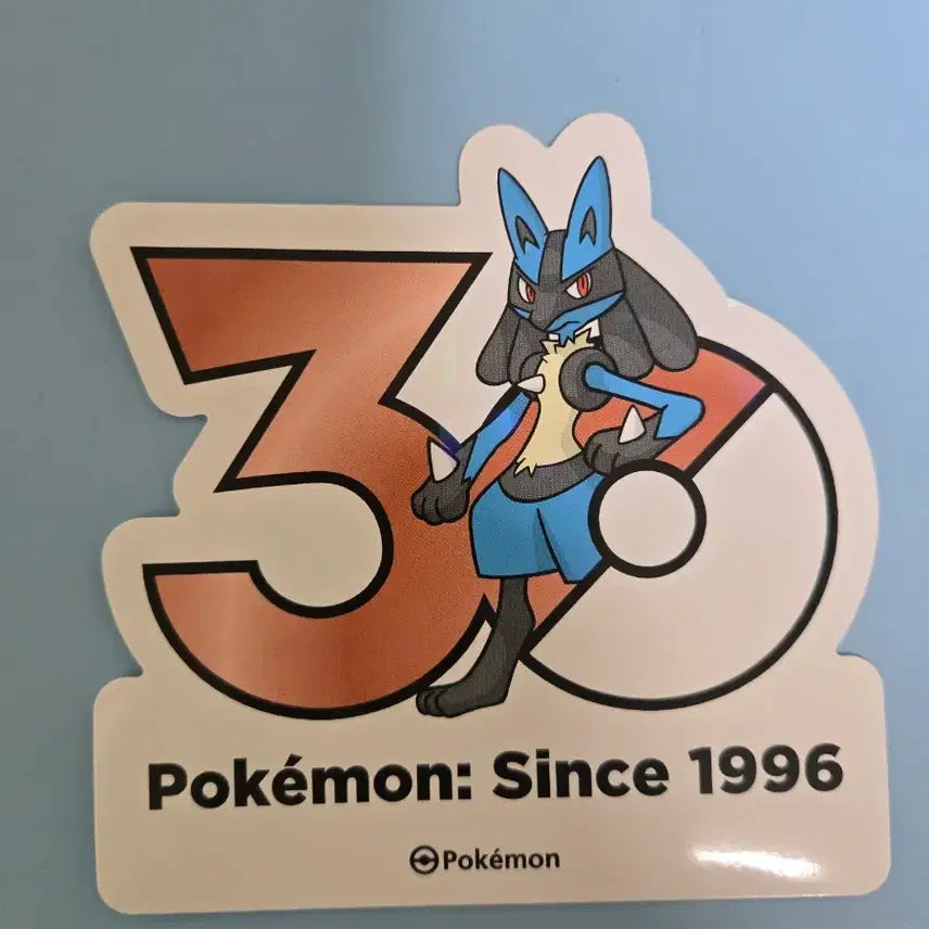 [BUNJANG] Pokemon 30th Anniversary Lucario Logo Sticker / 포켓몬 30주년 로고 스티커 루카리오 포켓몬스터