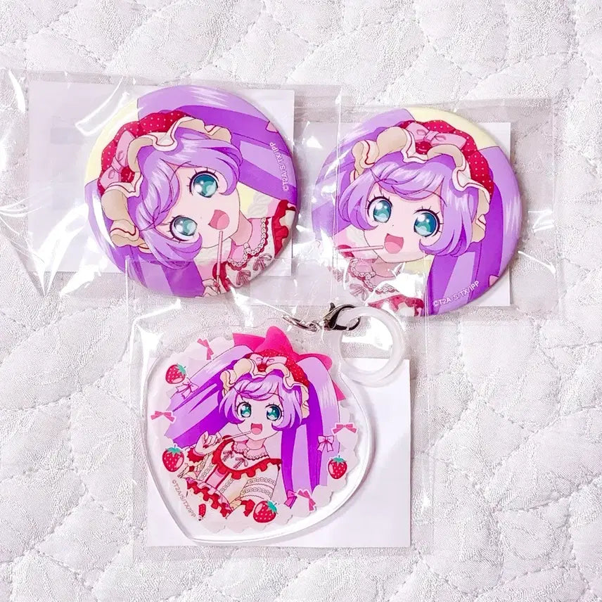 [BUNJANG] Pripara Marukuji Happy Sweet Frill Coord Lala Can Badge Keychain Charm / 프리파라 마루쿠지 해피 스위트 프릴 코디 라라 캔뱃지 키링 챰 굿즈