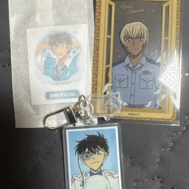 [BUNJANG] Detective Conan Phantom Kid Keychain + Jinpei Matsuda Sticker Special + Aojiro Sugi Transparent Photocard / 명탐정 코난 팝업 괴도키드 증명사진 키링 + 마츠다 진페이 띠부실 특전 + 안기준 투명 포토카드