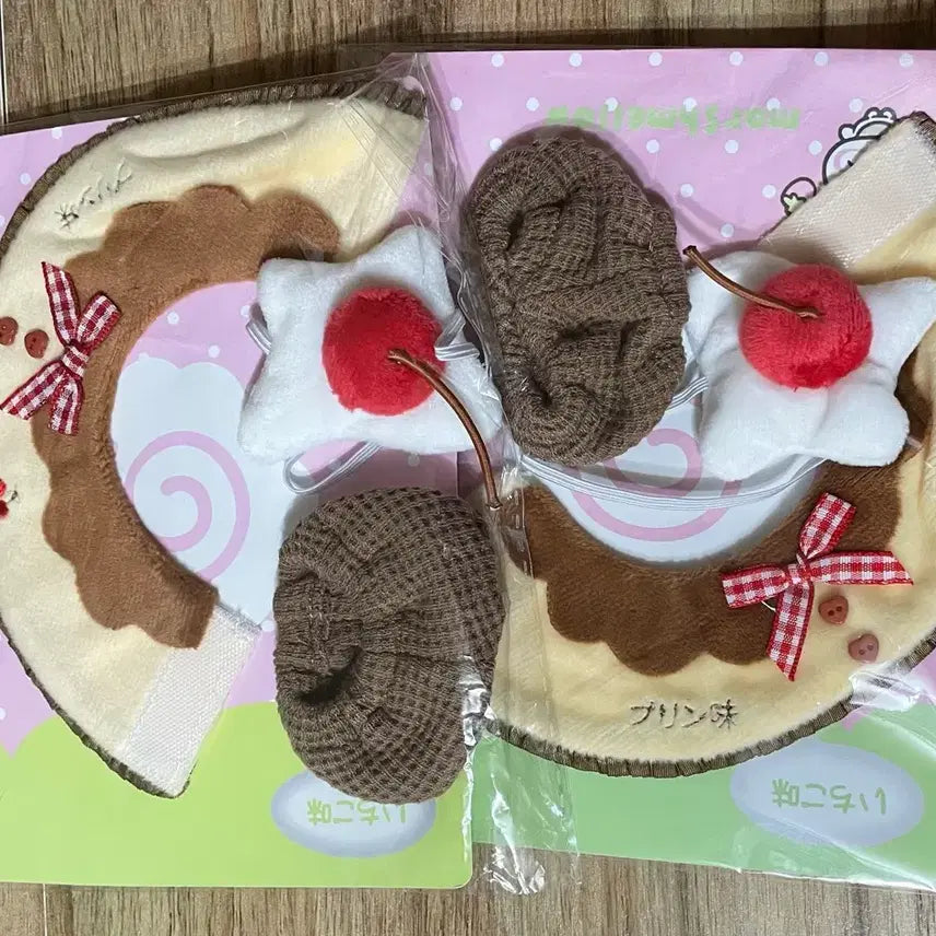 [BUNJANG] 10cm Doll Clothes Cherry Pudding Set / 10cm 인형옷 솜인형옷 누이 의상 푸딩 체리 세트