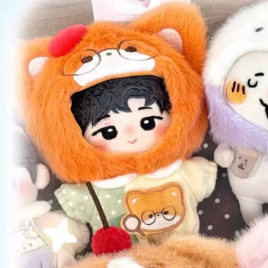 [BUNJANG] 10cm Doll Clothes Fox Apple Orange Outfit Set / 10cm 인형옷 솜인형옷 누이 의상 세트 여우 사과 주황색
