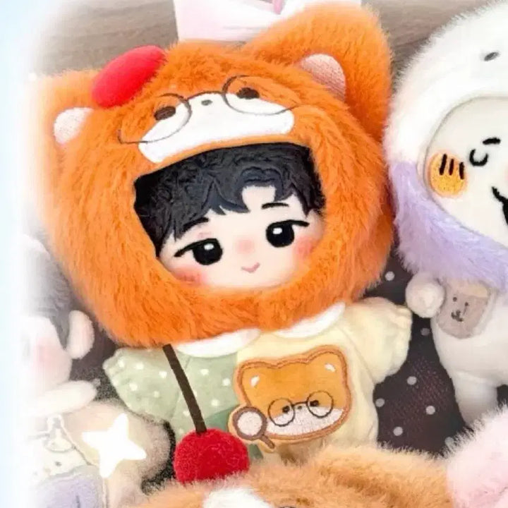[BUNJANG] 10cm Doll Clothes Fox Apple Orange Outfit Set / 10cm 인형옷 솜인형옷 누이 의상 세트 여우 사과 주황색