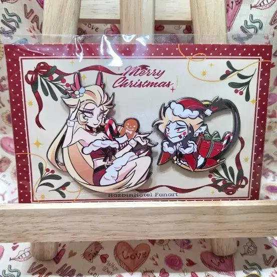 [BUNJANG] Hazbin Hotel Lucifer &amp; Lilith Badge Set / 해즈빈호텔 루시퍼&amp;릴리스 뱃지