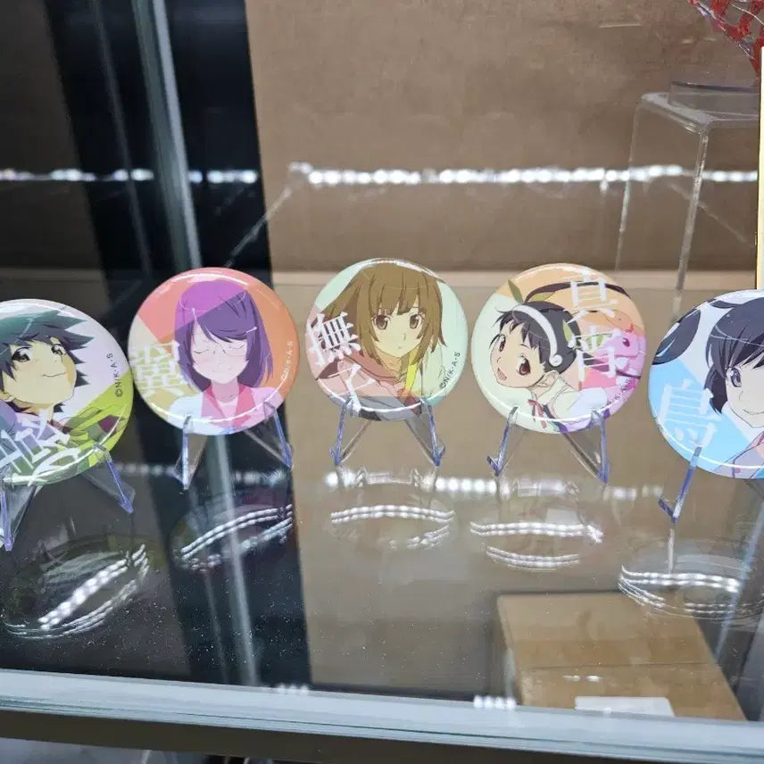 [BUNJANG] Monogatari Series Can Badge Set / 모노가타리 시리즈 캔뱃지 세트