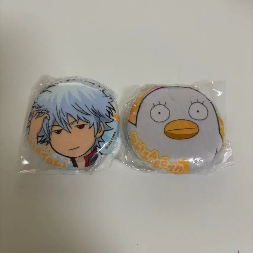 [BUNJANG] Gintama Gintoki &amp; Elizabeth Squishy Cushion Can Badges / 은혼 말랑 쿠션 캔뱃지 뱃지 긴토키 엘리자베스