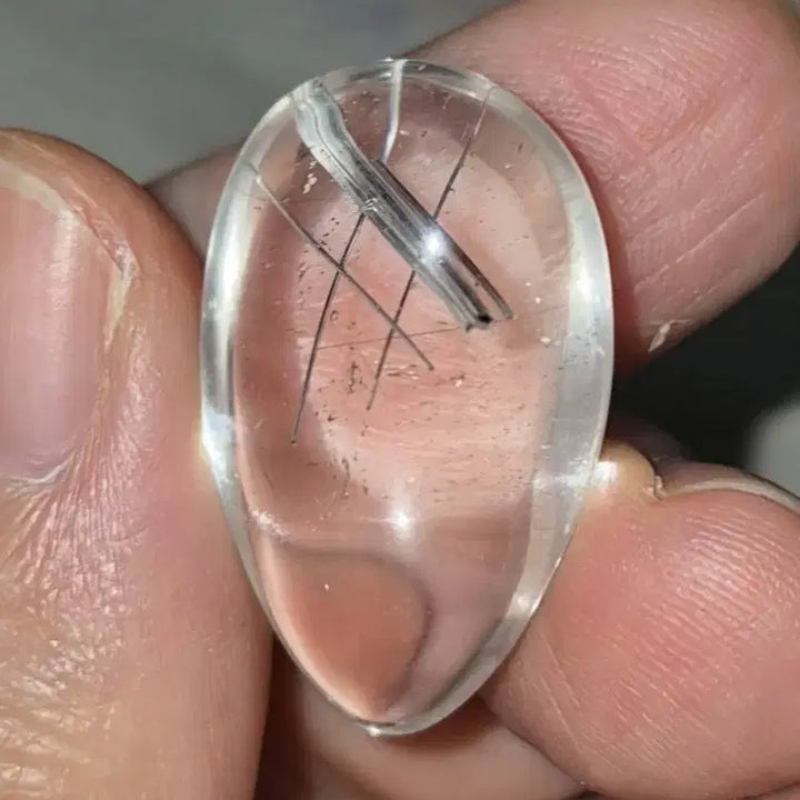 [BUNJANG] Rare Madagascar Silver Rutile Quartz Rough Stone Cabochon Macrame / 초희귀! 실버루틸 은침수정 마다가스카르산 루틸쿼츠 원석 캐보션 마크라메