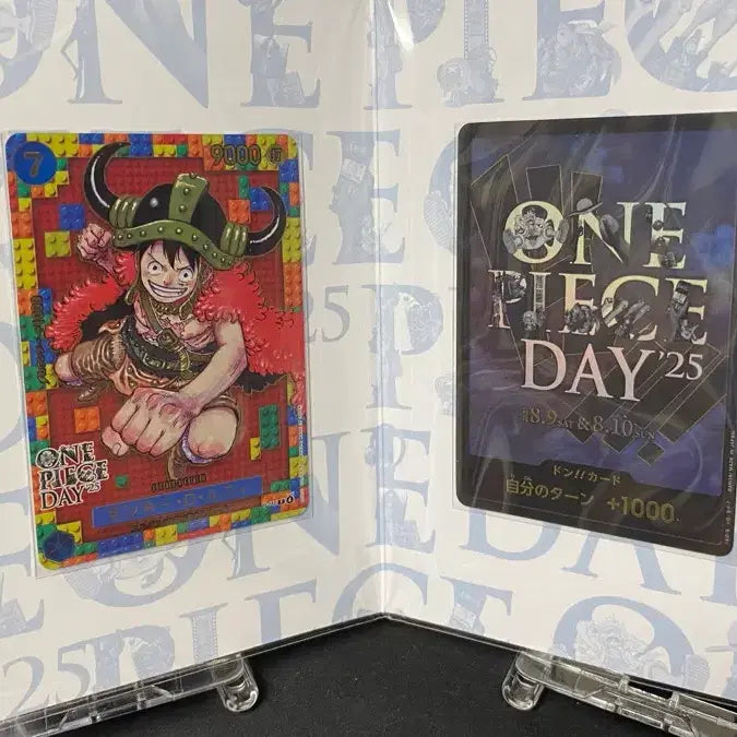 [BUNJANG] One Piece Luffy Promo Card Set &amp; Elbaf Luffy A Prize Figure - Sealed / 레고 루피 프로모 카드(원피스데이25) 세트 및 엘바프 루피 A상 - 미개봉상품