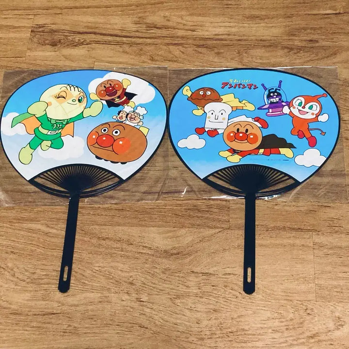 [BUNJANG] Anpanman Retro Fan Set / (새상품)호빵맨 레트로 부채 세트