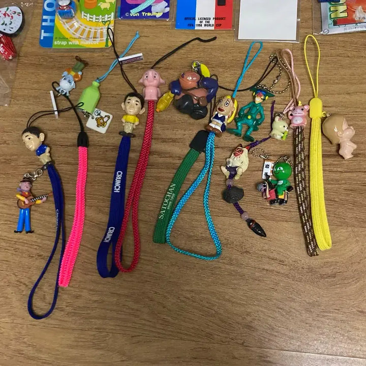 [BUNJANG] Japanese Vintage Character Strap Keychains Bundle Set / 일본 빈티지 캐릭터 스트랩 키링 일괄 세트