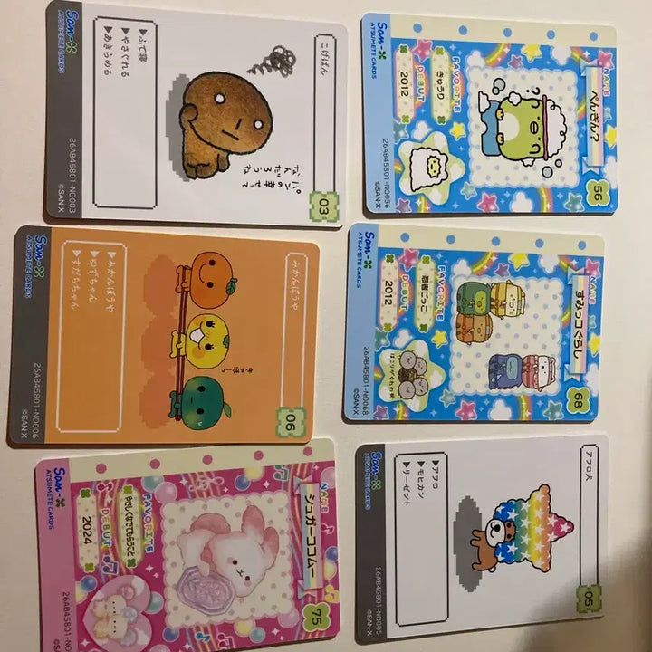 [BUNJANG] San-X Collectibles Artmete Collection Cards 6-Type Bundle Set (Kogepan, Sumikko, Aphroken, etc.) / 산엑스 유니버스 아츠메테 컬렉션 카드 6종 일괄 ㅡ코케빵 스밋코 아프로켄 등