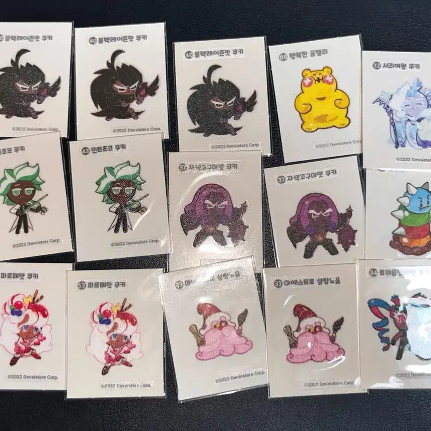 [BUNJANG] Cookie Run 15 Sticker Set / 쿠키런 띠부씰 일괄 15장