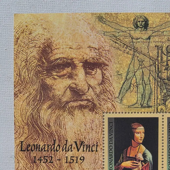 [BUNJANG] Leonardo da Vinci Mona Lisa Madonna and Child Stamp Set / 레오나르도 다빈치 우표 모나리자 우표 성모자상