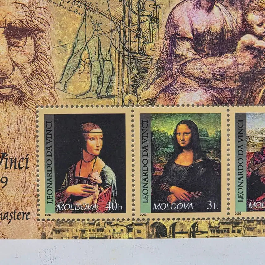 [BUNJANG] Leonardo da Vinci Mona Lisa Madonna and Child Stamp Set / 레오나르도 다빈치 우표 모나리자 우표 성모자상