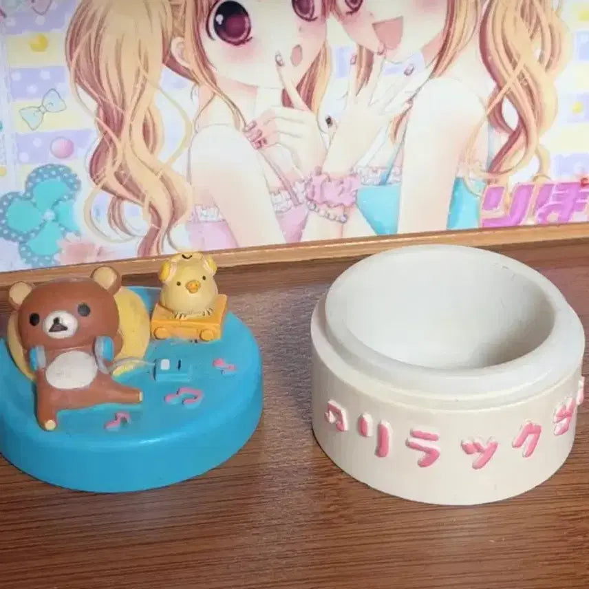 [BUNJANG] Rilakkuma Korilakkuma Mini Ceramic Storage Box / 고전 희귀 정품 리락쿠마 키이 헤드셋 도자기 보관함 수집함 보관통 미니