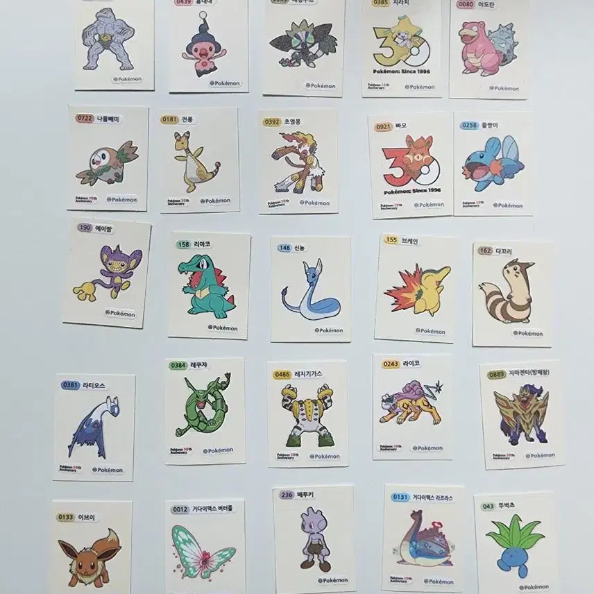[BUNJANG] Pokemon 30th Anniversary &amp; General Stickers Bundle Set / 포켓몬 30주년 및 일반 띠부실 25개 일괄 판매합니다.