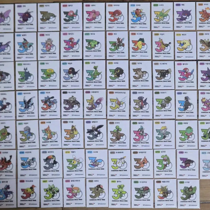 [BUNJANG] Pokemon 30th Anniversary New Logo Sticker Set / 포켓몬띠부씰 30주년 신상로고씰팜(상시재업)