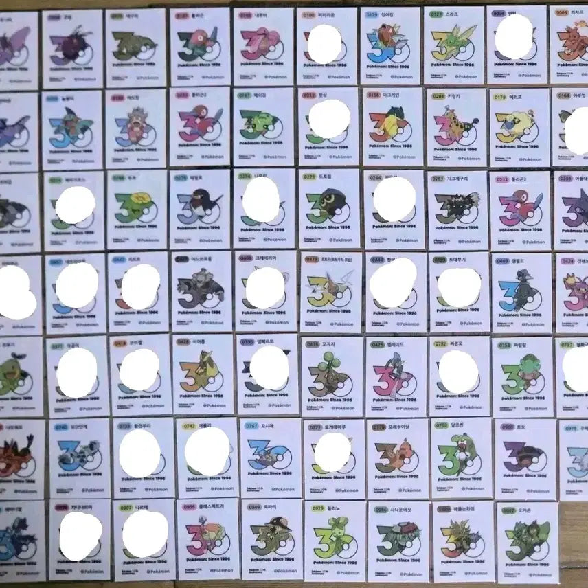 [BUNJANG] Pokemon 30th Anniversary New Logo Sticker Set / 포켓몬띠부씰 30주년 신상로고씰팜(상시재업)