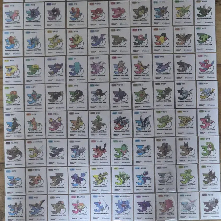 [BUNJANG] Pokemon 30th Anniversary New Logo Sticker Set / 포켓몬띠부씰 30주년 신상로고씰팜(상시재업)
