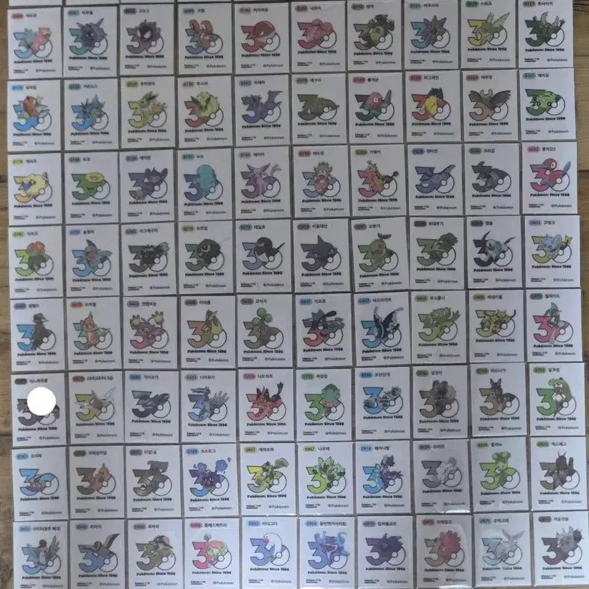 [BUNJANG] Pokemon 30th Anniversary New Logo Sticker Set / 포켓몬띠부씰 30주년 신상로고씰팜(상시재업)