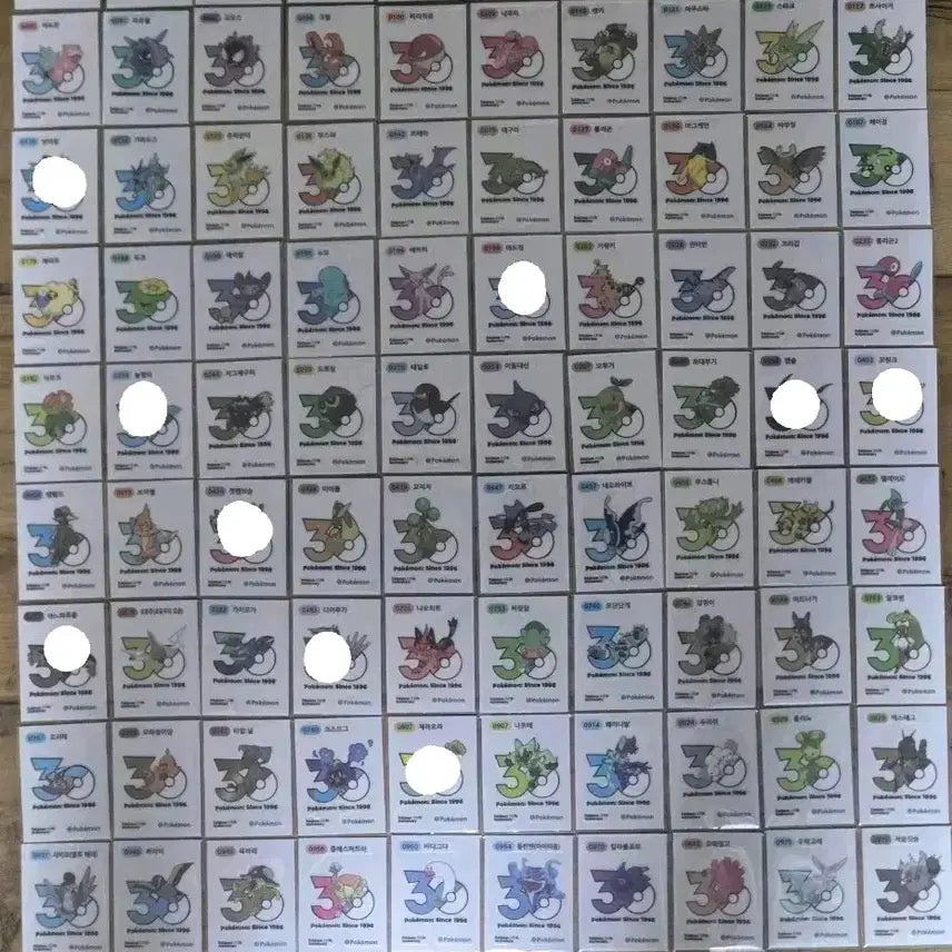 [BUNJANG] Pokemon 30th Anniversary New Logo Sticker Set / 포켓몬띠부씰 30주년 신상로고씰팜(상시재업)