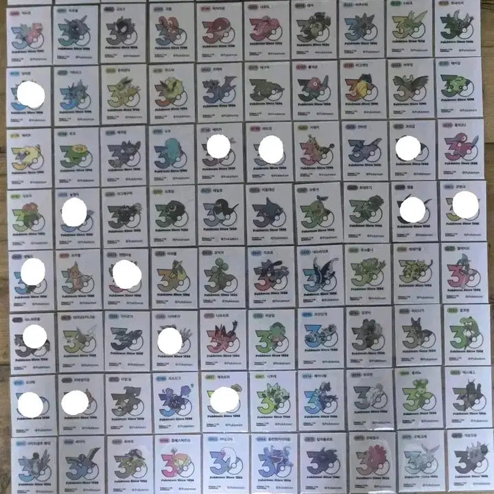 [BUNJANG] Pokemon 30th Anniversary New Logo Sticker Set / 포켓몬띠부씰 30주년 신상로고씰팜(상시재업)