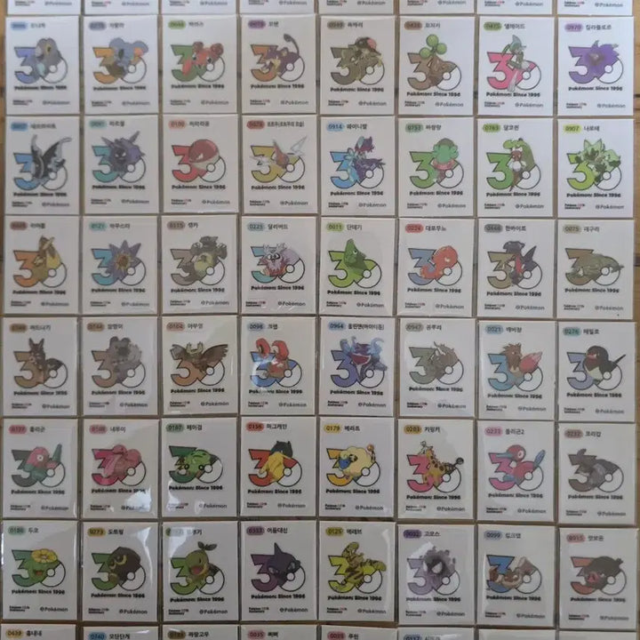 [BUNJANG] Pokemon 30th Anniversary New Logo Sticker Set / 포켓몬띠부씰 30주년 신상로고씰팜(상시재업)