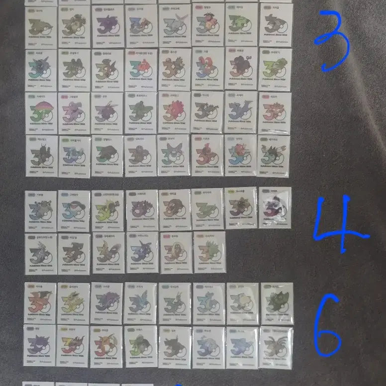 [BUNJANG] Pokemon 30th Anniversary New Logo Sticker Set / 포켓몬띠부씰 30주년 신상로고씰팜(상시재업)