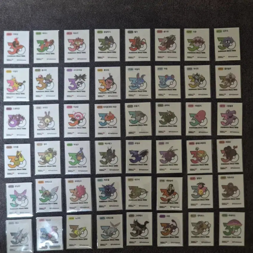 [BUNJANG] Pokemon 30th Anniversary New Logo Sticker Set / 포켓몬띠부씰 30주년 신상로고씰팜(상시재업)