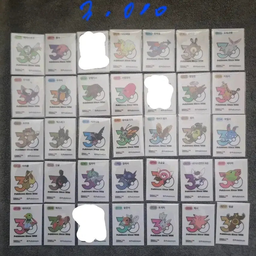 [BUNJANG] Pokemon 30th Anniversary New Logo Sticker Set / 포켓몬띠부씰 30주년 신상로고씰팜(상시재업)