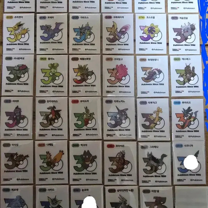 [BUNJANG] Pokemon 30th Anniversary New Logo Sticker Set / 포켓몬띠부씰 30주년 신상로고씰팜(상시재업)