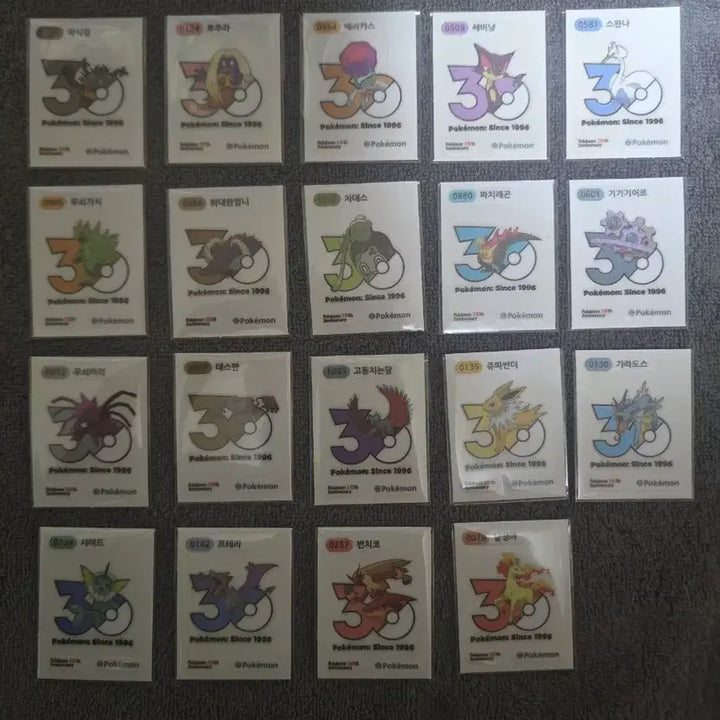 [BUNJANG] Pokemon 30th Anniversary New Logo Sticker Set / 포켓몬띠부씰 30주년 신상로고씰팜(상시재업)