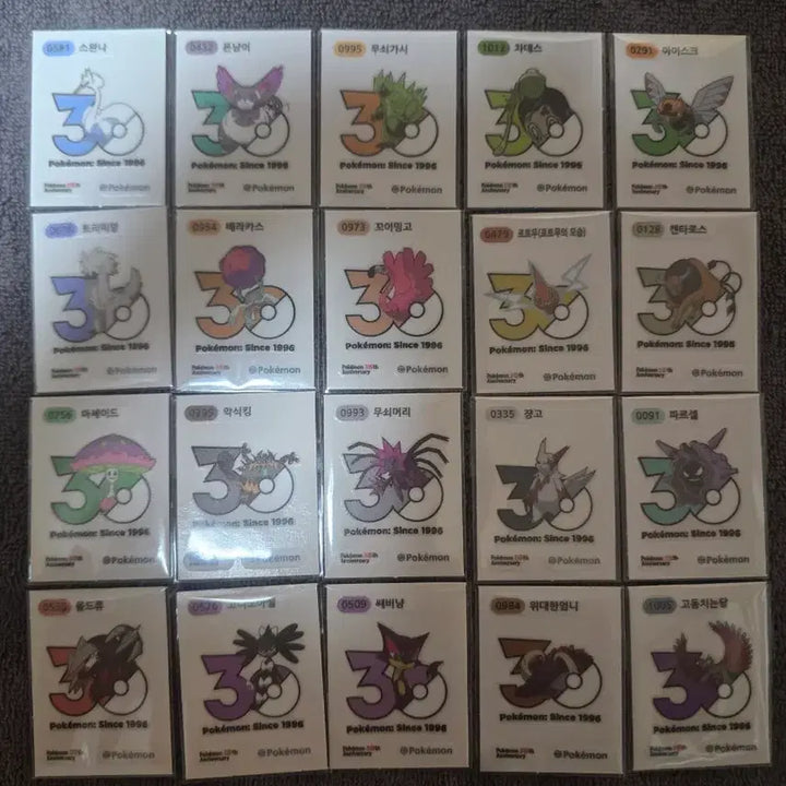 [BUNJANG] Pokemon 30th Anniversary New Logo Sticker Set / 포켓몬띠부씰 30주년 신상로고씰팜(상시재업)