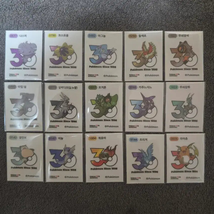 [BUNJANG] Pokemon 30th Anniversary New Logo Sticker Set / 포켓몬띠부씰 30주년 신상로고씰팜(상시재업)