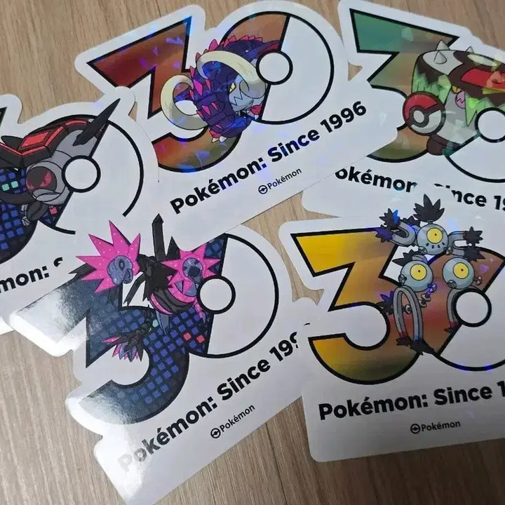 [BUNJANG] Pokemon 30th Anniversary Logo Sticker Ancient Future Pokemon Set / 포켓몬 30주년 로고 스티커 고대 미래 패러독스 무쇠바퀴 위대한 엄니 모래털가죽 무쇠머리 사나운버섯