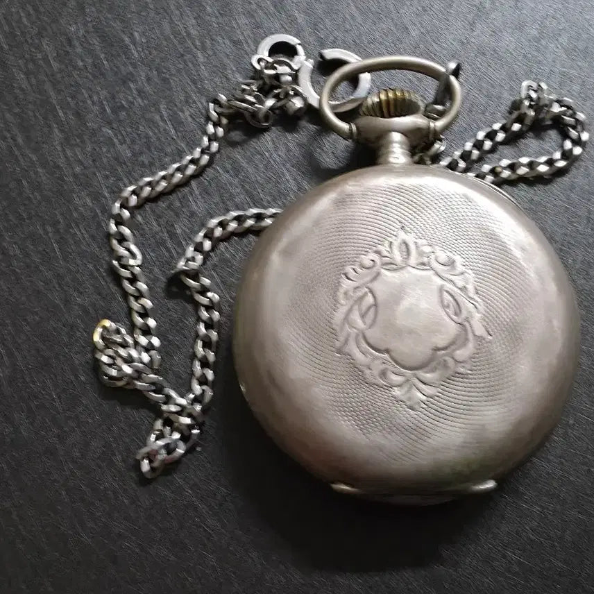 [BUNJANG] Hebdomas 8 Jours .800 Silver Open Heart Pocket Watch / 헤브도마스 8JOURS 실버회중시계