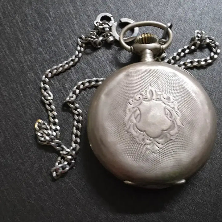 [BUNJANG] Hebdomas 8 Jours .800 Silver Open Heart Pocket Watch / 헤브도마스 8JOURS 실버회중시계